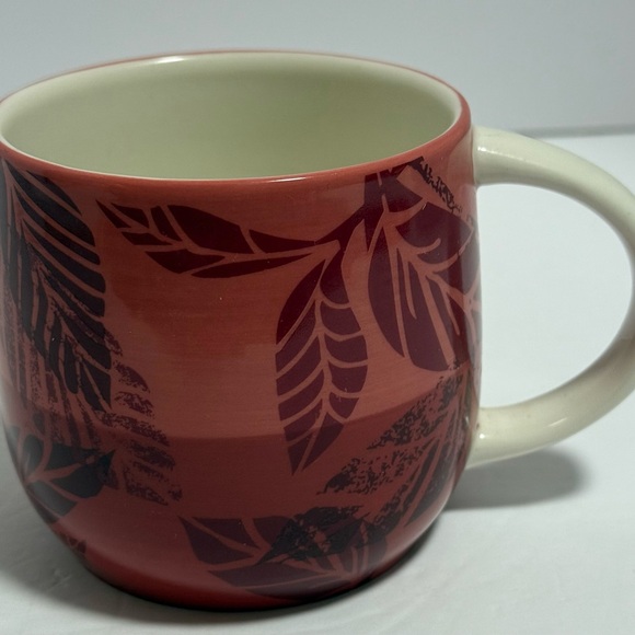 Starbucks 2011 Ceramic Leaf Design Red Ombre Hand-Painted Coffee or Tea Mug 12oz - Picture 2 of 9